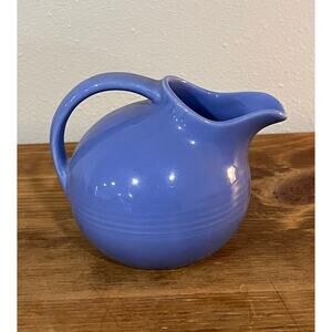 Vtg Homer Laughlin Harlequin Blue 22 oz Pitcher Fiesta Line Art Deco Pottery MCM